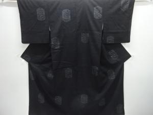 重要無形文化財 本場結城紬100亀甲 貝桶模様織り出し着物